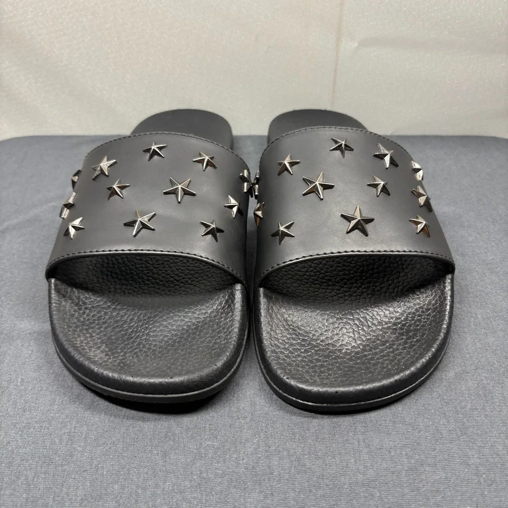 Kenneth Cole Reaction Men Slide Sandals Star Studded Black Size 12 Streetwear
